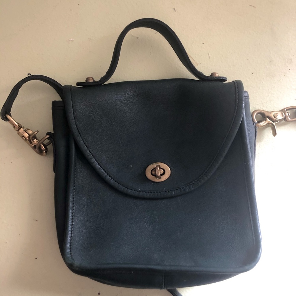 Leather Crossbody Purse- Dark Green